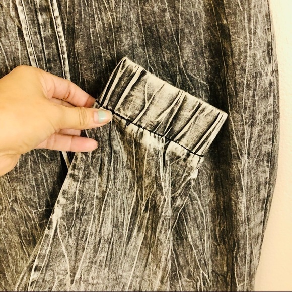 Crave Frame black acid wash flowy drawstring pants women’s size Small - Picture 4 of 8